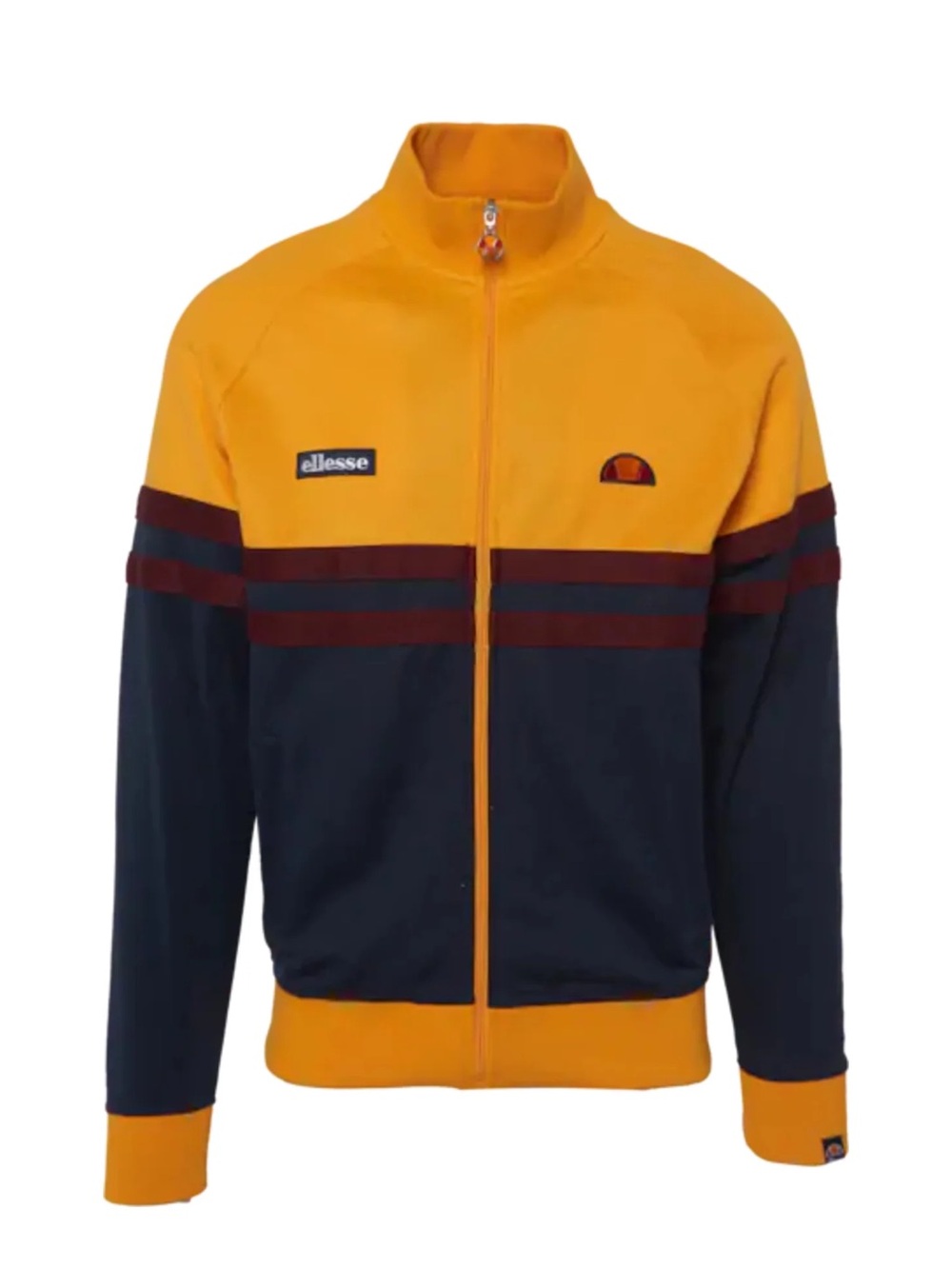 CLEAN Ellesse size Large Mens Yellow Navy Blue Track Jacket